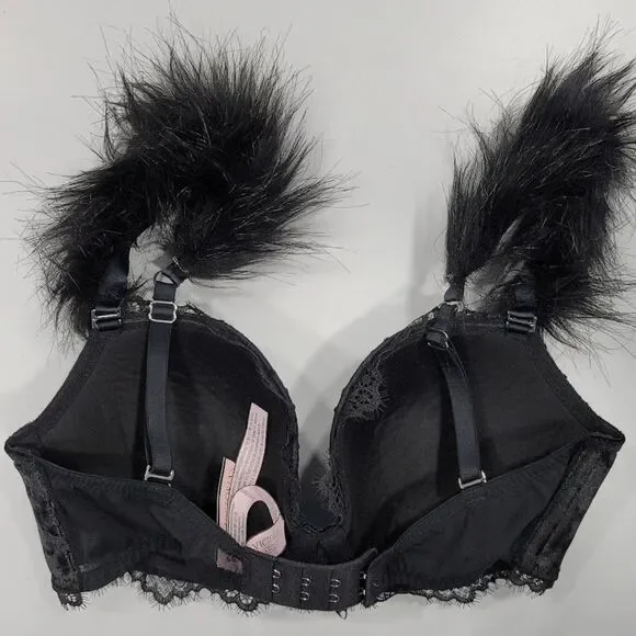 Victoria’s Secret Dream Angels Faux Fur Lined Demi Bra 32D - Picture 9 of 10